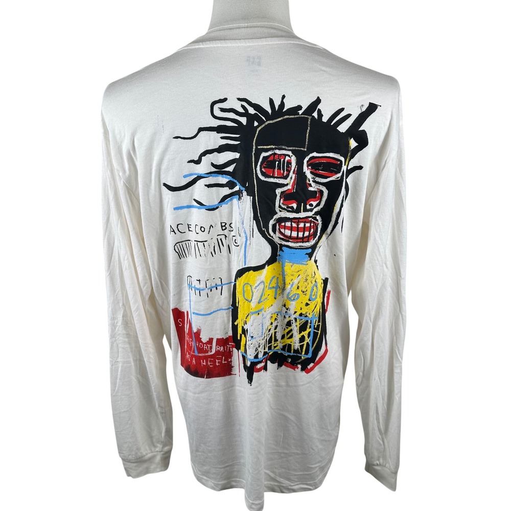 Gap Basquiat Self Portrait Shirt Mens M Tall Off White Back Graphic Long Sleeve